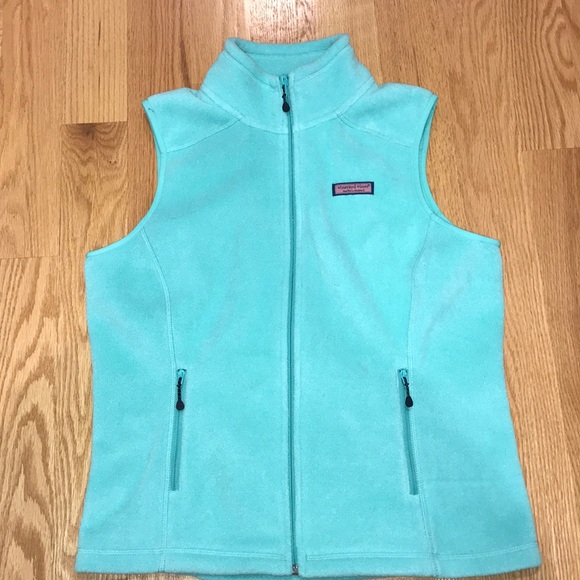 Blue-green Vineyard Vines fleece vest - Picture 2 of 6